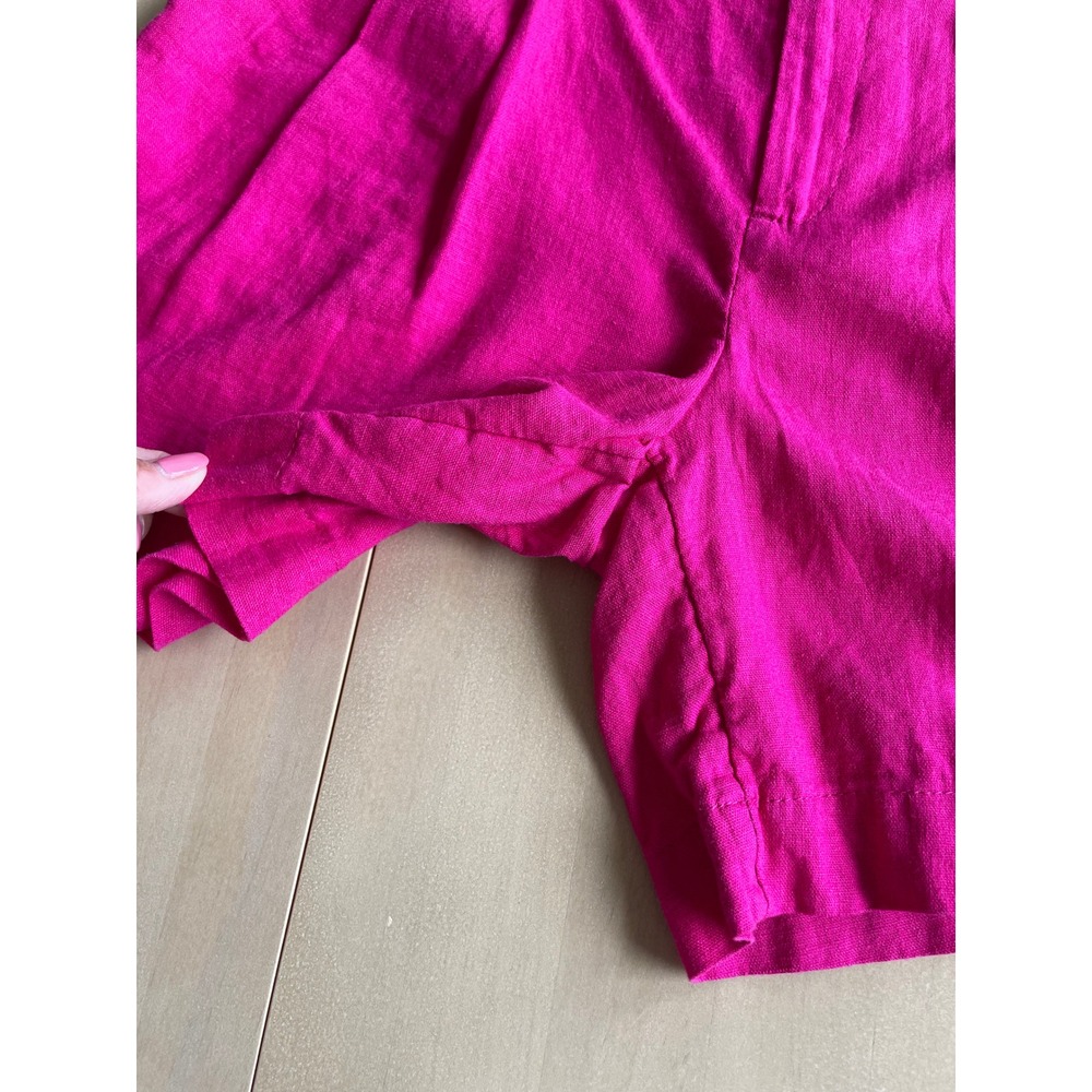 A New Day Target Linen Blend Hot Pink Magenta Pleated High Waisted Shorts Size 2 - Picture 5 of 13